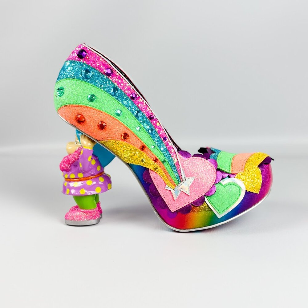 Irregular Choice I Just Gnome It Rainbow Glitter Heels – Size 39 / 8 - Picture 3 of 12